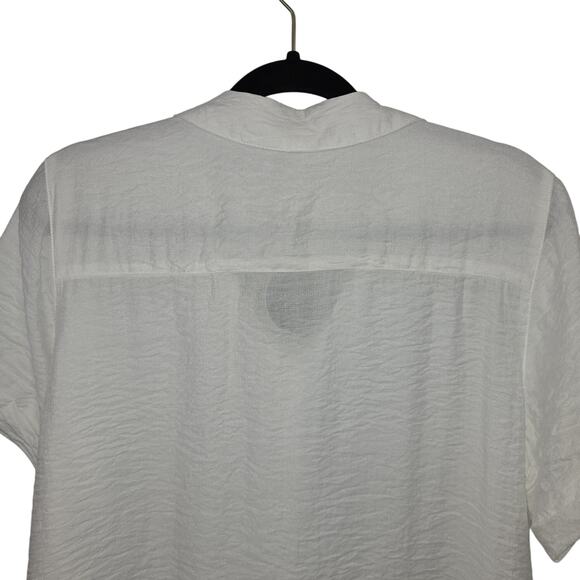 NWT Lulus Button-Front Collared Shirt Dress Size L White Summer Beach Cover Up - Picture 9 of 11